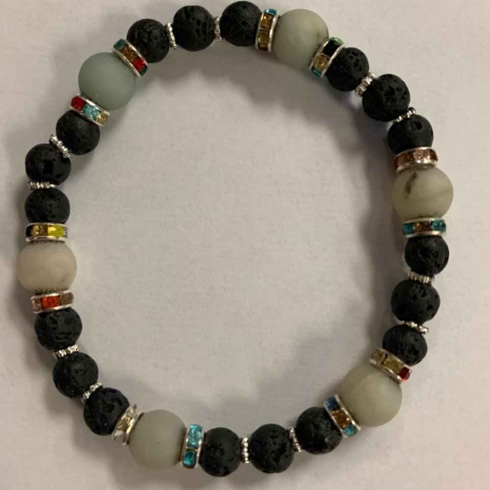Lava Rock & Amazonite Bracelet